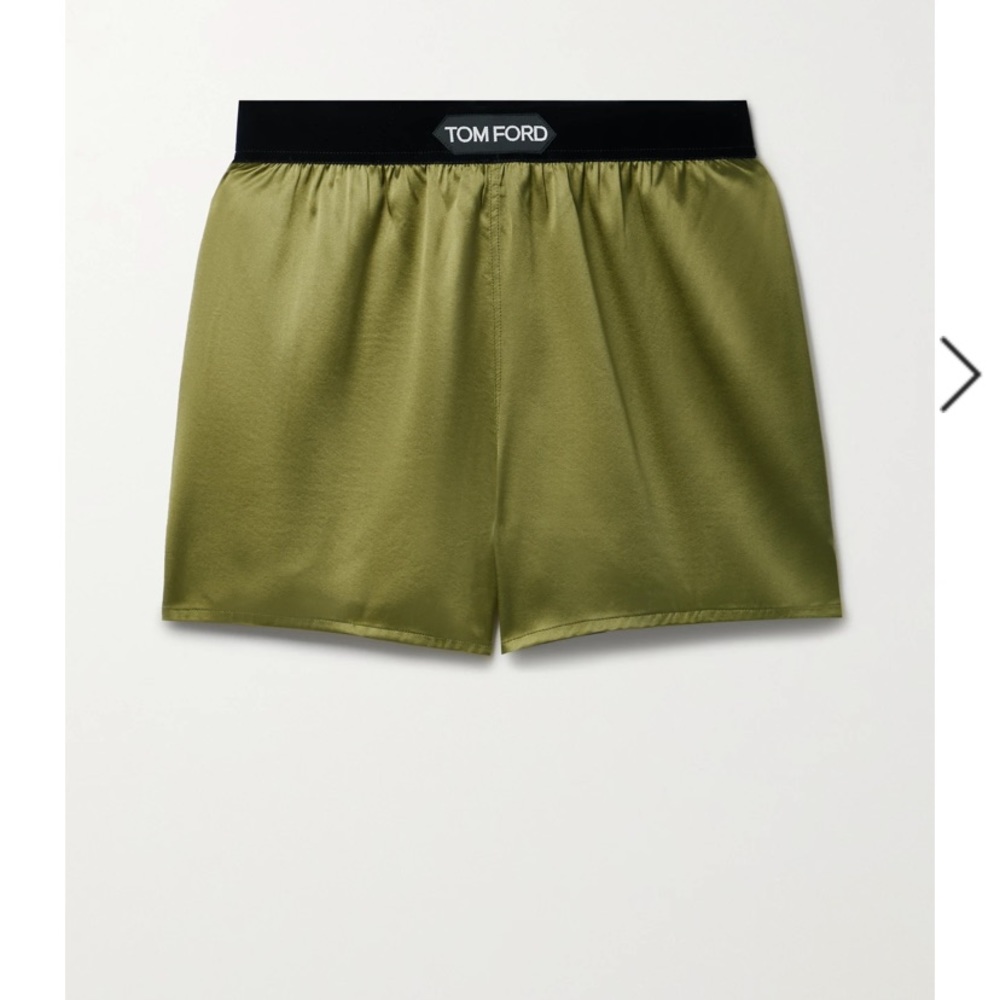 Velvet trimmed silk blend Tom Ford shorts